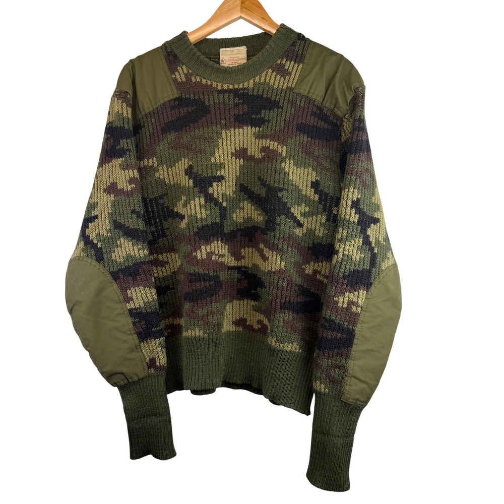 Brigade Quartermasters Woolly Pully Camo Sweater 100% Pure New Wool England 50